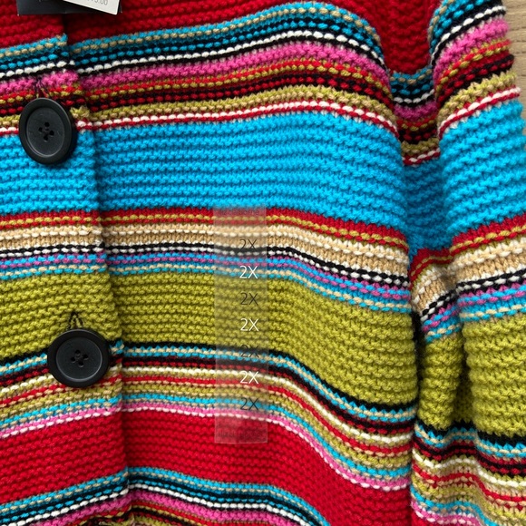 NWT Liz Claiborne Stripe with buttons on front cardigan Sweater - Picture 4 of 9